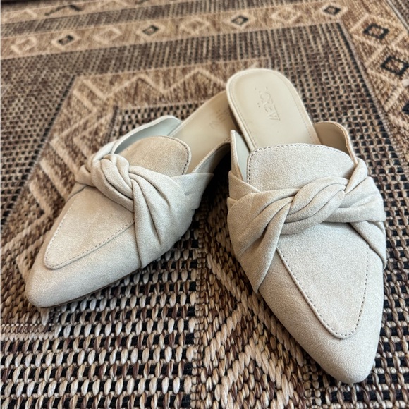 J. Crew Shoes - J. Crew Cream Mules with Knot Detail Size 5.5